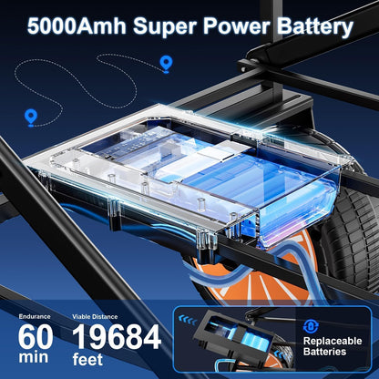 Electric Collapsible Garden Wagon Cart with Wheel,Rolling Foldable Metal Utility Wagon Carts,100w Power and 300lb Capacity, Portable for Camping,Sports,Shopping,Groceries,Laundry