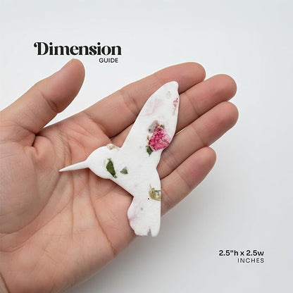 Wildflower Seed Paper - Set of 24 Hummingbird-Shaped for Funeral Favors, Memorial Gifts, & Sympathy Gifts for Loss of Father and Mother (Pink & Green)