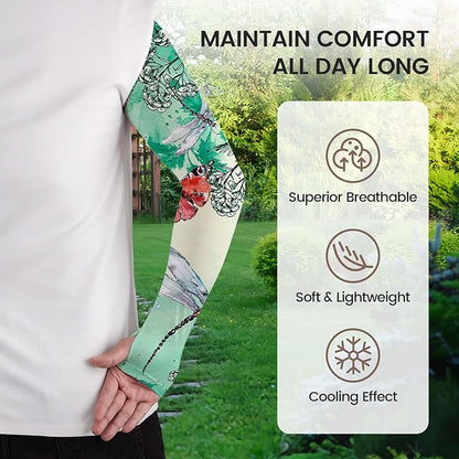 Gardening Sleeves Farm Sun Protection Arm Cooling Sleeves Thorn Proof Garden for Women Men with Thumb Hole