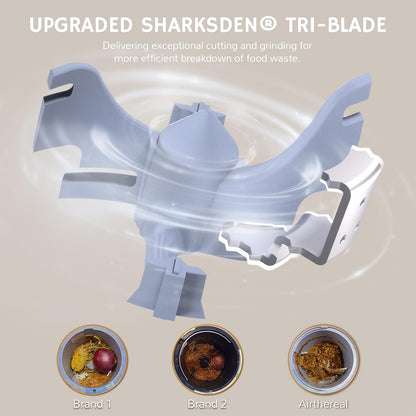 Airthereal Revive R500-V Electric Kitchen Composter with Visual Cover, Upgraded SHARKSDEN® Tri-Blade, Turn Food Waste and Scraps into Dry Natural Fertilizer for Plants, Pearl White