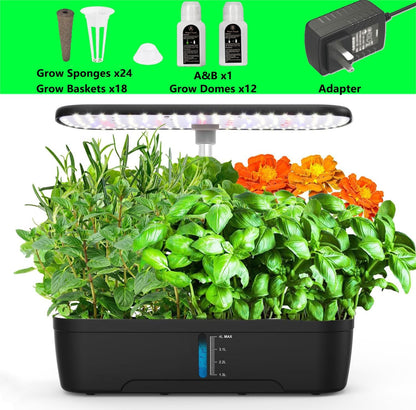 Hydroponics Growing System, Indoor Herb Garden, 12 Pods Hydroponics Growing System, Herb Garden Kit Indoor Gardening System with Grow Light, Automatic Timer, Height Adjustable, Home Kitchen Gift