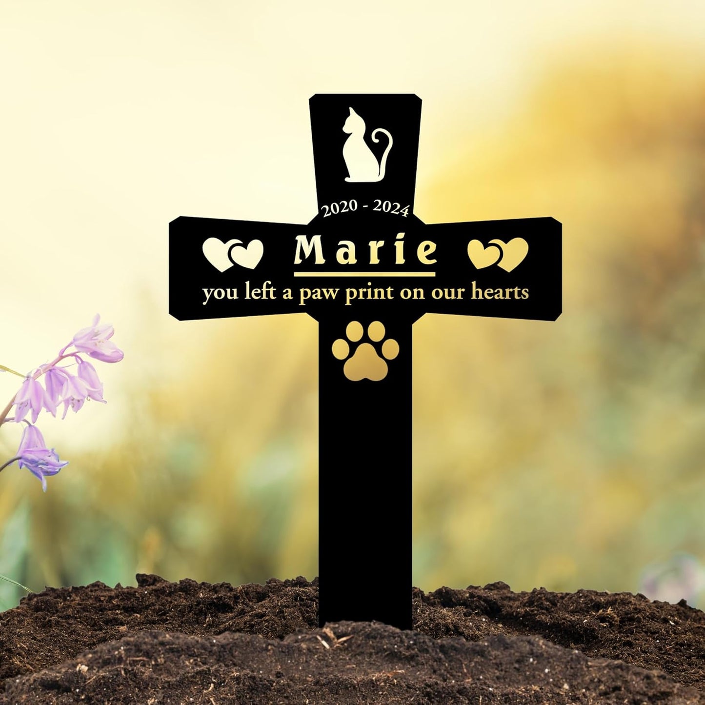Personalized Dog Grave Marker Outdoor | Engraved Pet Grave Marker with Custom Name and Years, Weatherproof Graves Available in Many Sizes & Colors