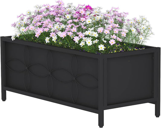 Zhongma Sturdy Raised Garden Bed with Inner Fabric Liners for Vegetables Flower, Planter Box for Backyard Patio Balcony. Inner Size: 33.85x14.17x11 inch