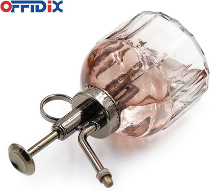 OFFIDIX Glass Watering Spray Bottle,Plant Mister Watering can Indoor with Bronze Plastic Top Pump, Glass Small Watering Can for Indoor Potted Plants Outdoor House Plant