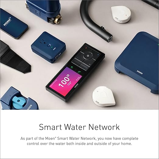 Moen 16-Zone Smart Sprinkler Controller, Wi-Fi Connectible Smart Irrigation System with Automatic Water Timer, WICNT016G1USA with 16 Moen Smart Wireless Soil Sensor