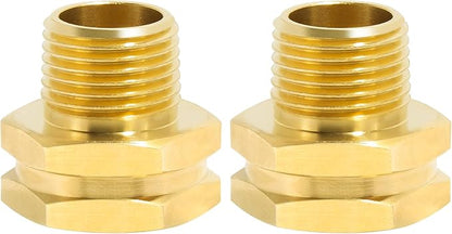 TAROSE 2 Pack Brass Garden Hose Adapter, 3/4” GHT Female x 1/2” NPT Male Connector, GHT to NPT Adapter Brass Hose Fitting,Brass Garden Hose to Pipe Fittings Connect