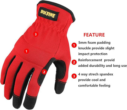 High Performance Work Gloves For Men(3 Pairs Pack), High Dexterity Touch Screen For Multipurpose,Excellent Grip (Medium)