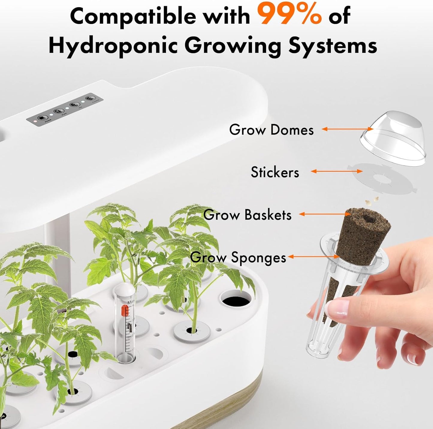 LYKOCLEAN Flower Fruit Seed Pods for AeroGarden, Ahopegarden, iDOO Hydroponics Growing System Indoor, 350 Seeds Including Dwarf Sunflower Bambino, French Marigold, Red Tomato, Red Strawberry (12-Pods)