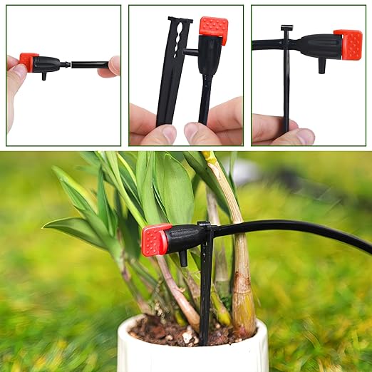 Garden Irrigation Dripper for 1/4" Drip Irrigation Tubing, 35 Pack Adjustable Drip Emitters Succulent Micro Watering Dripper for Individual Shrubs and Trees Irrigation System
