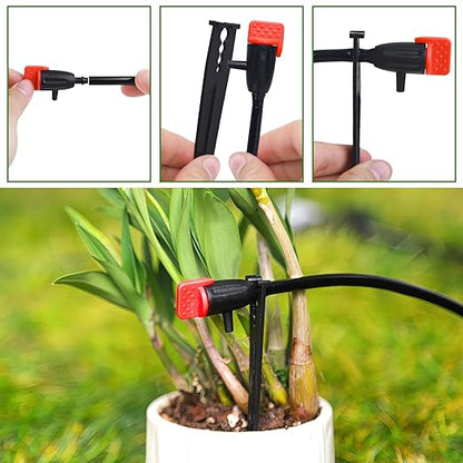 Garden Irrigation Dripper for 1/4" Drip Irrigation Tubing, 35 Pack Adjustable Drip Emitters Succulent Micro Watering Dripper for Individual Shrubs and Trees Irrigation System