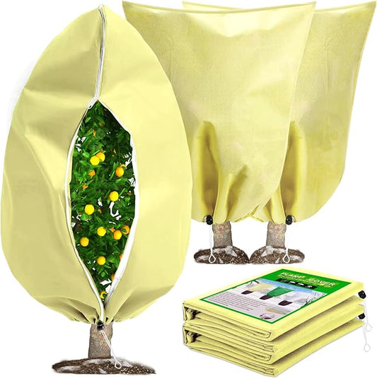 DQS 2 Pack Plant Covers Freeze Protection, 31.4" x47.2" Winter Frost Protection Blankets Frost Cloth,Suitable for Outdoor Winter Frost, Cold Weather, shrubs, Trees, Jackets, and coverings