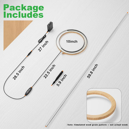 10" Grow Lights for Indoor Plants Full Spectrum,Indoor Plant Light for Indoor Growing with 160LEDs,Height Adjustable 11"-65" for Large Plant,Auto On/Off Timer 3/9/12H,9 Dimmable Brightness,Wood Grain