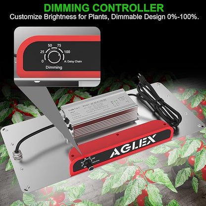AGLEX K1000 LED Grow Light, 2024 Upgraded Grow Light with Daisy Chain & Dimmable, Full Spectrum Plant Grow Lights for Hydroponic Indoor Plants Seeding