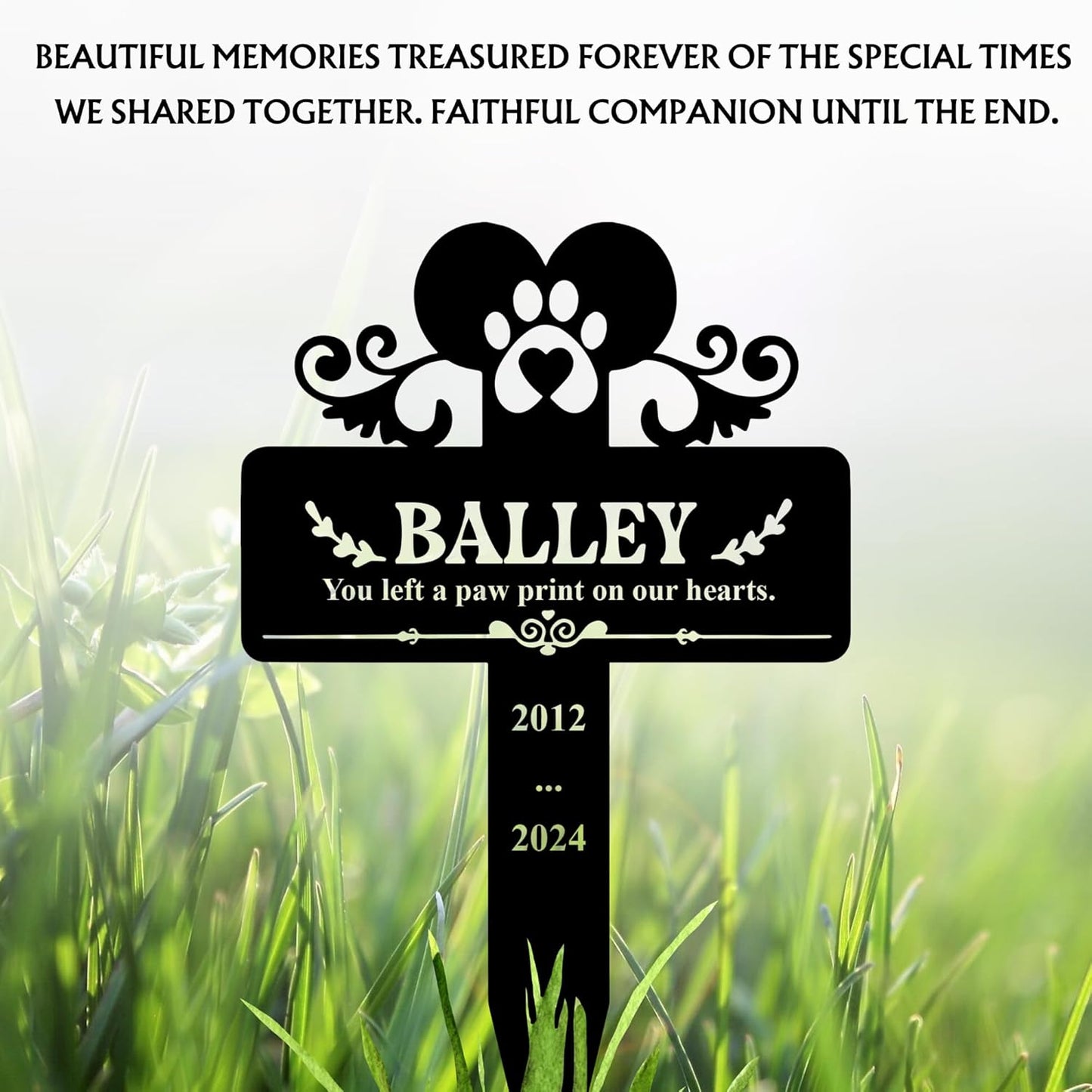 Custom Engraved Cat Grave Marker with Name and Dates | Durable Memorial Stone for Garden or Pet Cemetery | Beautiful Tribute for Cats | Weatherproof and Long-Lasting