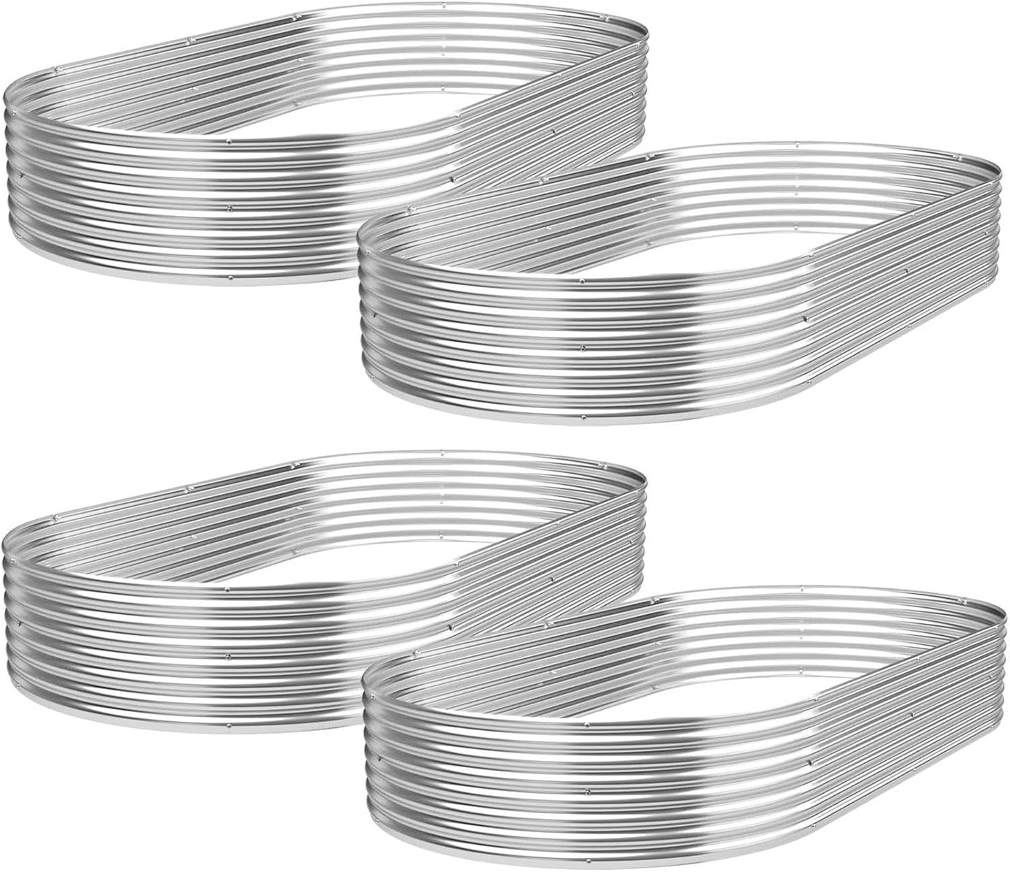 BTDVR 4 PCS Galvanized Raised Garden Bed Outdoor, Metal Raised Beds for Vegetables, Above Ground Garden Box for Flower, Steel Garden Bed for Gardening