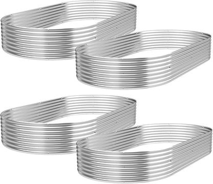 BTDVR 4 PCS Galvanized Raised Garden Bed Outdoor, Metal Raised Beds for Vegetables, Above Ground Garden Box for Flower, Steel Garden Bed for Gardening