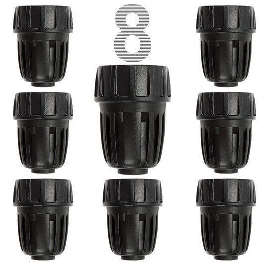 Universal 3/4 Inch Female Pipe Thread to 1/2 Inch Drip Irrigation Tubing Adapter, 8 Pack 1/2 In. Barbed Drip Line x 3/4 In. Faucet PVC Adapter Connect 3/4" FHT Garden Faucet Hose Bibb