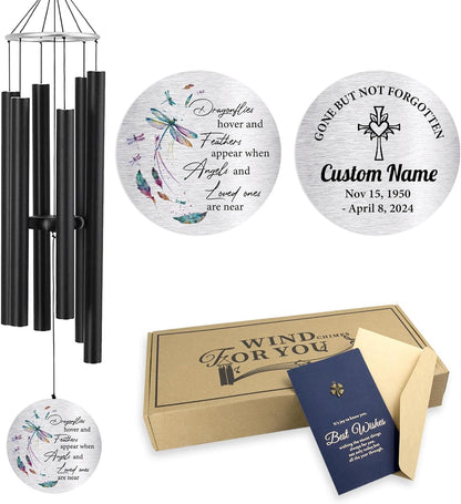 Pwesionalized Sympathy Wind Chimes 36 inch, Memorial Gift for Loss of Mom/Dad/Grandma/Loved one, 42inch Customized Bereavement Gift Idea for Condolences Funeral