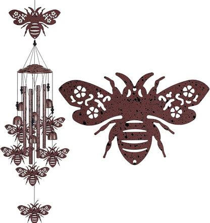 37" Bees Wind Chimes Outdoor Decoration, Memorial Wind Bells, Mobile Chimes, Blessing Wind Chime, Romantic Wind Catcher, Bee Decor, Bee Wind Chimes Gifts for Mom, Home, Balcony, Tree, Festival, Garden
