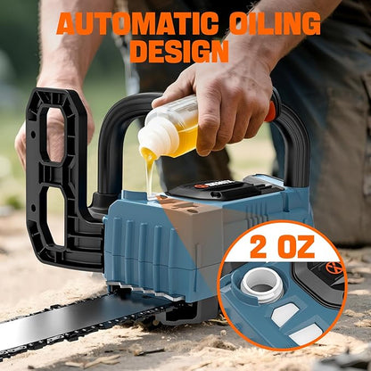 SENIX Chainsaw Cordless, 20V 10" Battery Chainsaw, Brushless Chain Saw, Includes 2.5Ah Battery & Charger, Garden Tool for Tree, Pruning, Branch Cutting, Yard, Fathers Day Gift, CSX2-M1