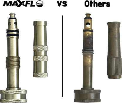 High Pressure Hose Nozzle Heavy Duty | Brass Water Hose Nozzles for Garden Hoses | Adjustable Function | Fits Standard Hoses, Garden Sprayer, Spray Nozzle, Power Washer Nozzle