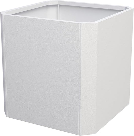 Steel Planter Box-26"x26"x26"-Large Square Planter Box-Outdoor Indoor-Cube Steel Planter Heavy Duty White Metal Planter Flower Pot Commercial Residential for Home Garden Porch Hotel Patio