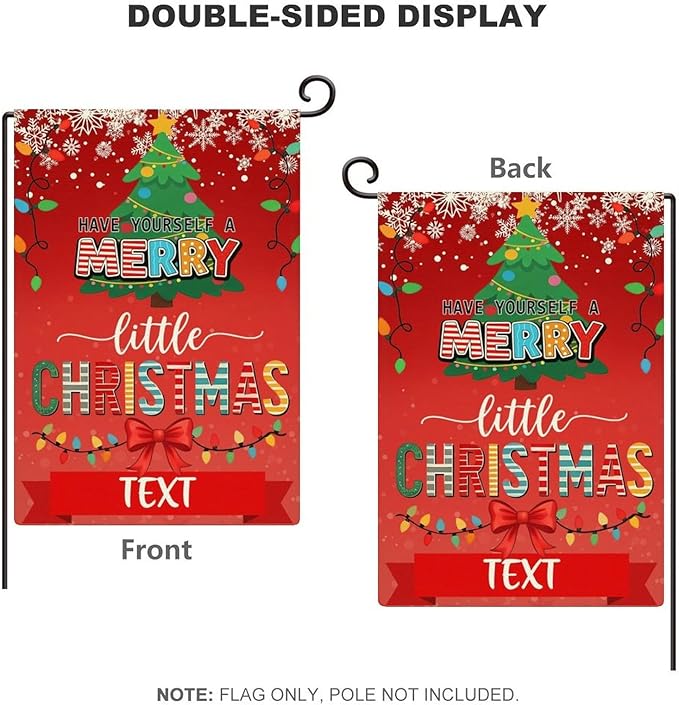 Custom Christmas Garden Flag for Outdoor Personalized Christmas Yard Flags Decor Customized Flag Add Your Own Picture/Text House Lawn Banner Double Sided Home Wall Decoration 12.5x18 28x40