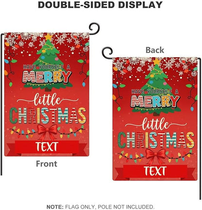 Custom Christmas Garden Flag for Outdoor Personalized Christmas Yard Flags Decor Customized Flag Add Your Own Picture/Text House Lawn Banner Double Sided Home Wall Decoration 12.5x18 28x40