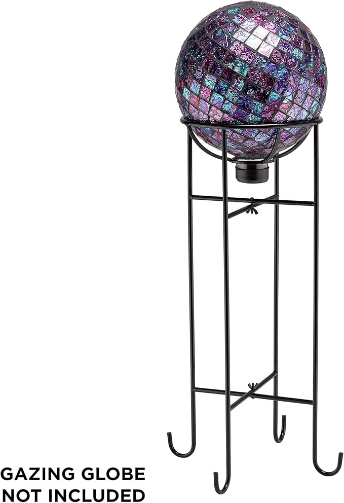 Alpine Corporation 24" Tall Indoor/Outdoor Metal Gazing Globe Display Stand