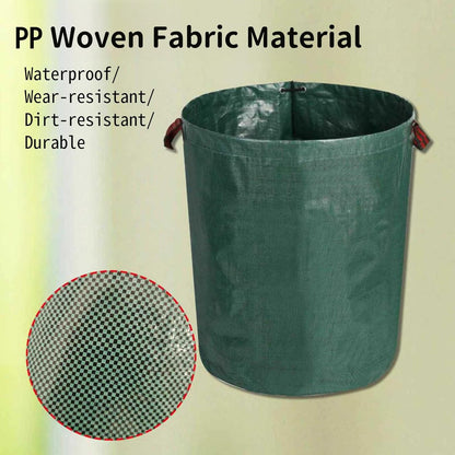 Reusable Lawn and Leaf Bag, 32 Gallon Heavy Duty Yard Waste Bag with 4 Handles, Collapsible Garden Bag for Leaves, Grass Clippings, Lawn Trash, Compost & Outdoor Storage