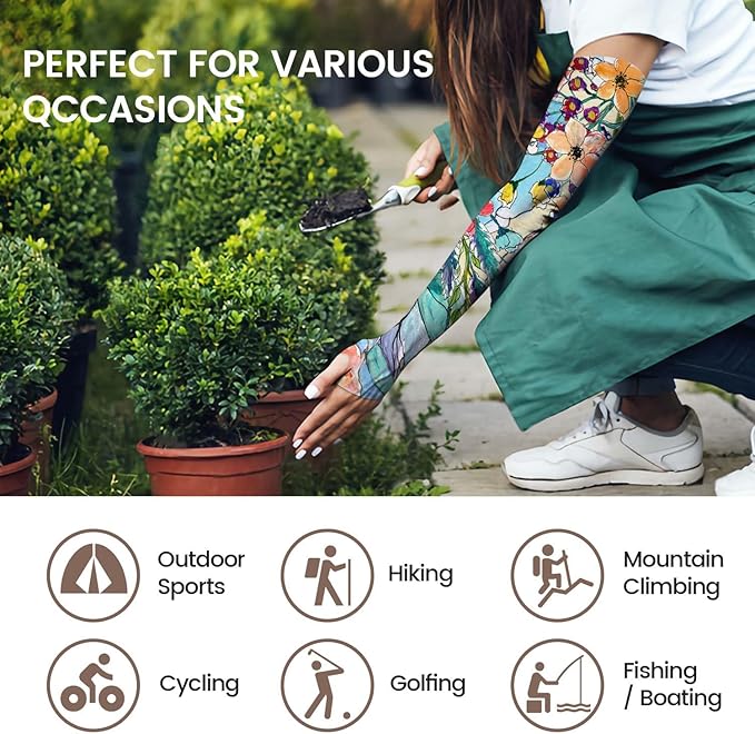 Gardening Sleeves Farm Sun Protection Arm Cooling Sleeves Thorn Proof Garden for Women Men with Thumb Hole