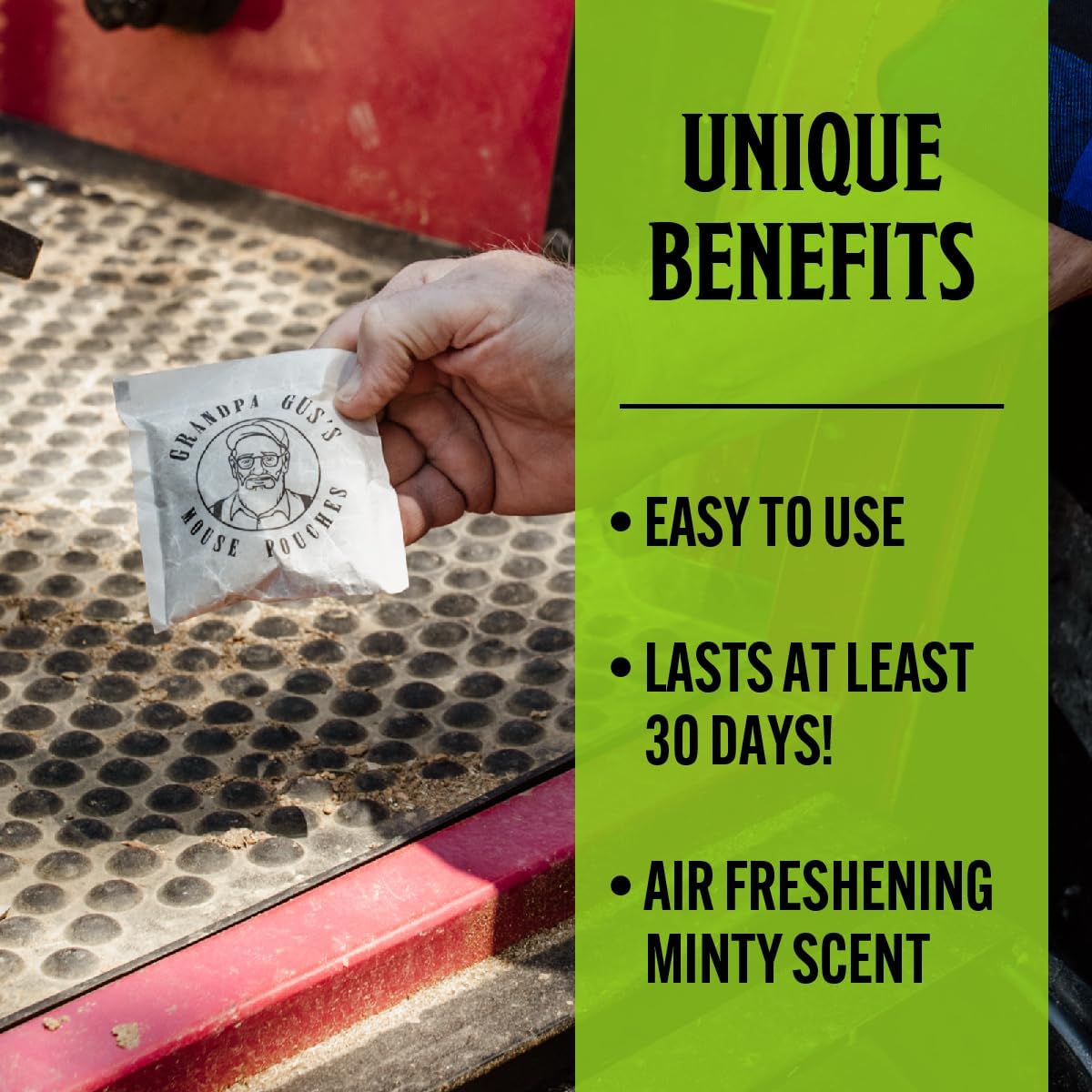 Grandpa Gus's Mouse Rodent Repellent Spray (8 oz) Bundled with Mouse Repellent Pouches (10 Pouches)