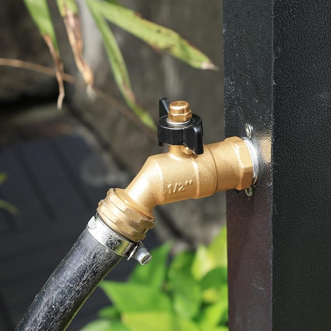 UNWAVER Garden Hose Full Flow Faucets Heavy Brass Bibb 1/2" Male NPT inlet Connection with 3/4" Male GHT water hose outlet (1/2 inlet Butterfly Handle 1PCS)