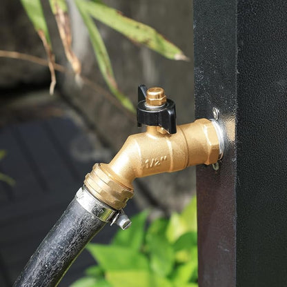 UNWAVER Garden Hose Full Flow Faucets Heavy Brass Bibb 1/2" Male NPT inlet Connection with 3/4" Male GHT water hose outlet (1/2 inlet Butterfly Handle 1PCS)