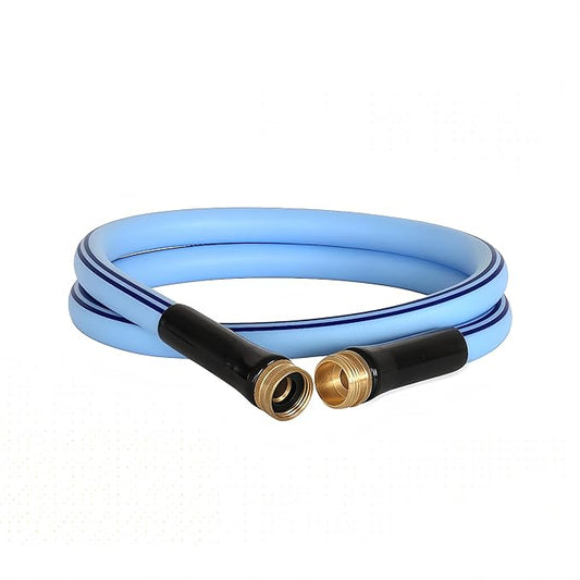 Atlantic Heavy Duty Garden Hose 5 ft x 5/8 Inch Blue Color, Short Connection Leader Hose with Male-Female Connectors (5 Feet Female to Male)