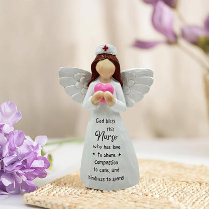 Nurse Gifts, Nurse Graduation Angle Figurine, Thoughtful Tabletop Decoration, Gifts for Women, Nurses, Female, Healthcare Workers, and Medical Graduates, Hand-Painted 5.9 Inches Resin Doll