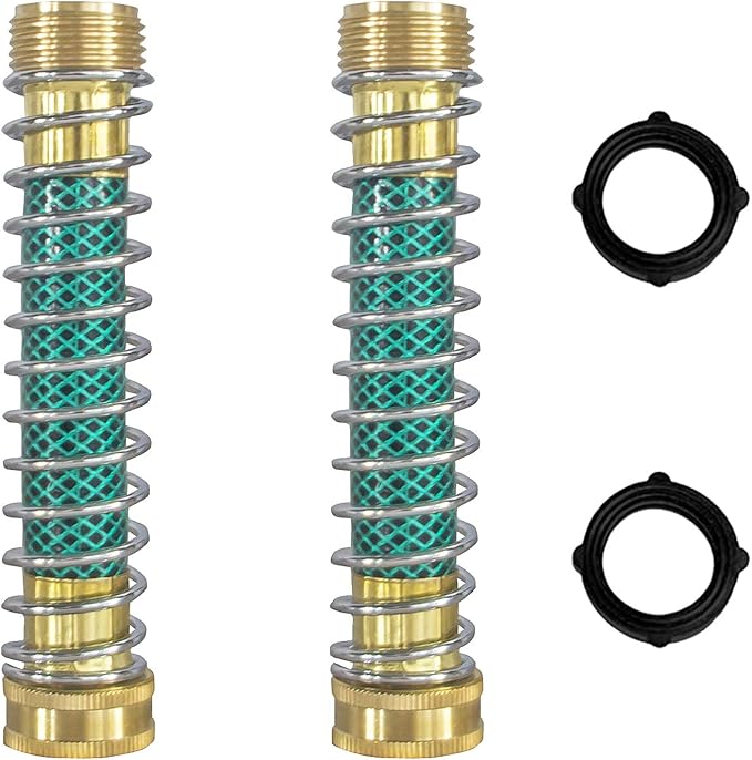 Hourleey Garden Hose Protector, Hose Extension Adapter with Coil Spring, 2 Pack