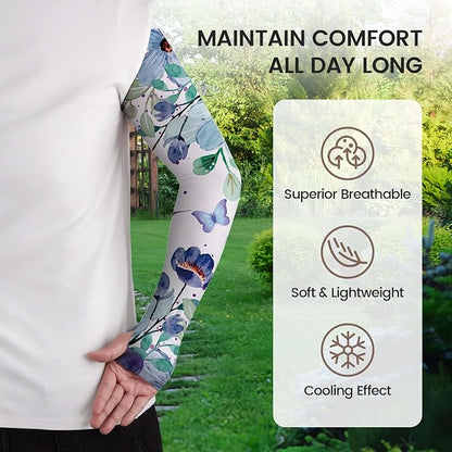 Gardening Sleeves Farm Sun Protection Arm Cooling Sleeves Thorn Proof Garden for Women Men with Thumb Hole