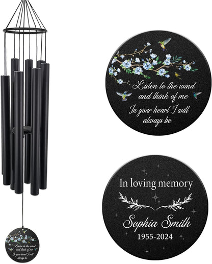Personalized 36" Healing Memorial Wind Chimes for Outside, Bereavement Gift of Comfort for Loss of Mother, Father or Husband, A Soothing Remembrance for Your Garden and Patio