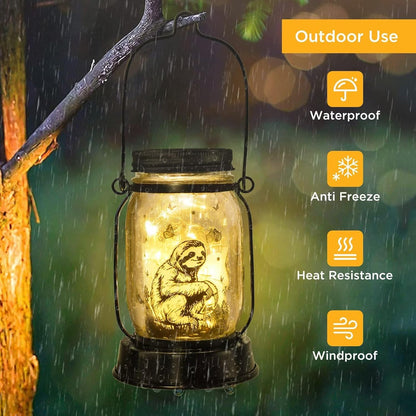 Sloth Gifts for Women/Men/Kids Sloth Animal Lovers Solar Lantern Mom Birthday, Mothers Day, Christmas Animal Gifts, Solar Garden Decoration, Yard, Patio,Backyard,Porch, Torches, Night Light Room Decor