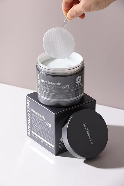 JEU'DEMEURE DermiShuttle Skin Booster PHA Premium Toner Pads, Exfoliating, Minimizing Pores, Dead Skin & Blackheads,100% Cotton Facial Pad, For Sensitive Skin, Korean Skin Care, 60 Pads 2.7 fl.oz