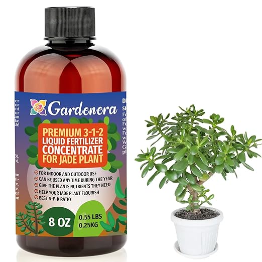 Gardenera Premium Liquid Jade Fertilizer - 3-1-2 Concentrate for Indoor Plants and Flowers - Organic Plant Food - 8oz