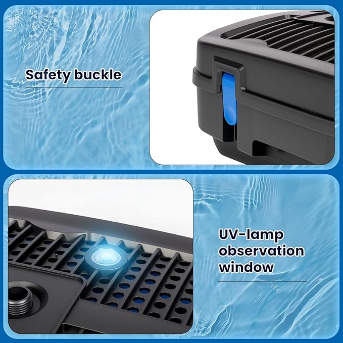 Anbull Pond Filter for Outdoor Ponds, 110V/57W 790GPH Submersible Water Fountain Pump, All-in-One Pond Filter System with 13W UV-C Lamp for Clearing Pond Garden Fish Tank Aquarium