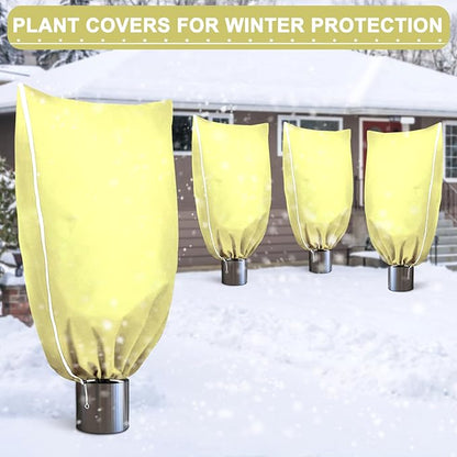 DQS 4 Pack Plant Covers Freeze Protection, 31.4" x47.2" Winter Frost Protection Blankets Frost Cloth,Suitable for Outdoor Winter Frost, Cold Weather, shrubs, Trees, Jackets, and coverings