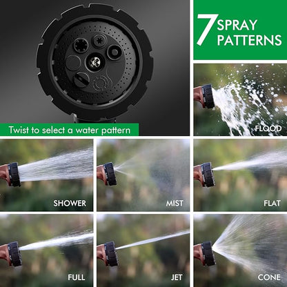RESTMO Heavy Duty Hose Nozzle, Metal Garden Water Hose Sprayer with 7 Watering Patterns, Thumb Control, On Off Valve, High Pressure Nozzle Sprayer for Watering Plants, Car and Pet Washing
