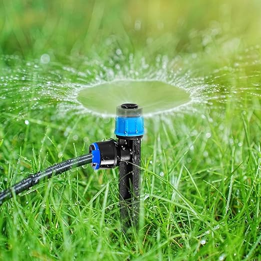 20PCS 1/4 inch Tubing Drip Irrigation Emitters Sprayer,360 Degree Drip Emitter Sprayer with Stake, Irrigation Dripper Sprinklers for Drip Irrigation System