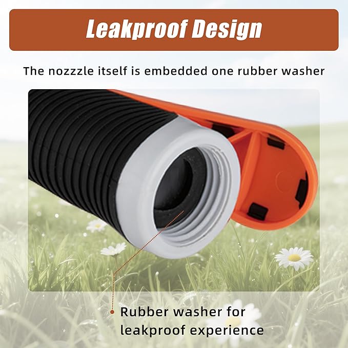 Garden Hose Nozzle Sprayer– this high heavy-duty spray nozzle offer 8 watering patterns for watering plants, lawns & gardens, washing cars, household cleaning and showering pets. (Dark Orange)