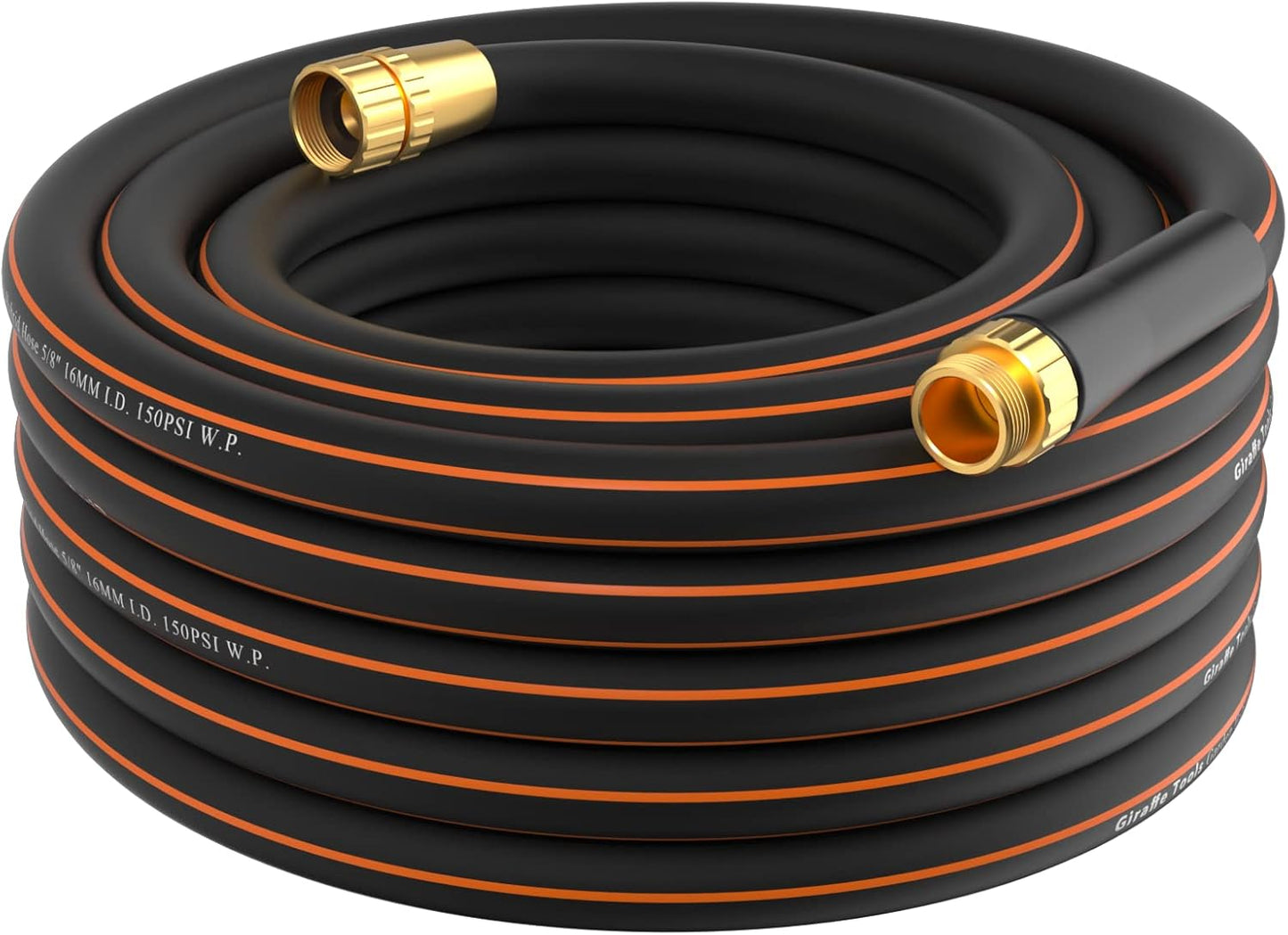 Giraffe Tools Hybrid Garden Hose 5/8 in. x 50 ft. Heavy Duty, Lightweight, Flexible, Durable Water Hose with Sleeves, No-kink, Leak-proof Gardening Hose with Male to Female Fittings