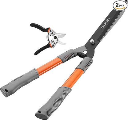 Garden Hedge Shears. Hedge Clippers & Shears SET with Super Pruning Shears. Heavy Duty Garden Clippers for Shaping Bushes Nicely. Hedge Scissors & Shears made with Durable Carbon Steel.