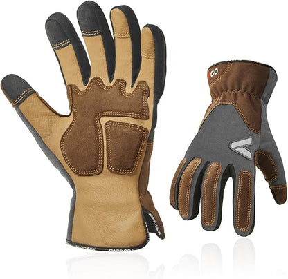 Vgo... Work Gloves for Men,Leather Safety Work Gloves,Scratch protection,Thornproof,Touchscreen(CA7777/CA7780/GA7776/PA7775)